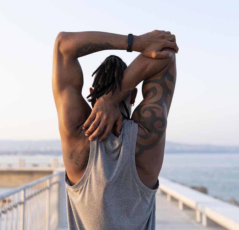 Young African woman athlete in focus and mental preparation